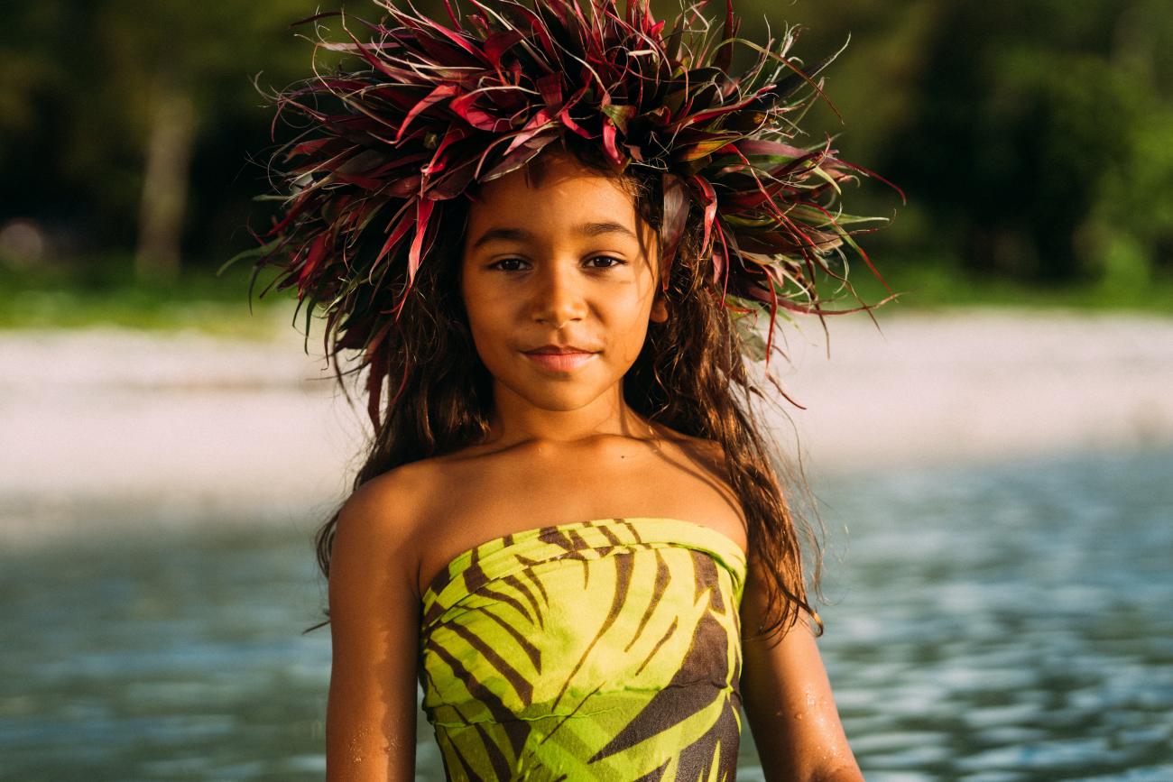 Image of girl in front of beach